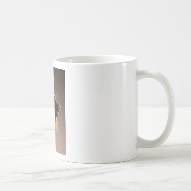 Taza De Café Retrato de arte de la acuarela del perro pastor al (Derecha)