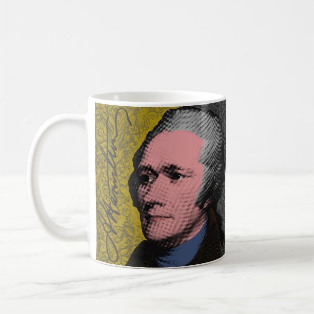 Taza De Café Retrato de arte pop de Alexander Hamilton (Izquierda)
