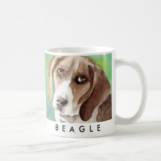 Taza De Café retrato de Beagle en acuarela