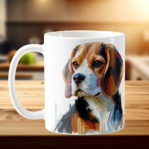 Taza De Café Retrato de Beagle Marrón Lindo