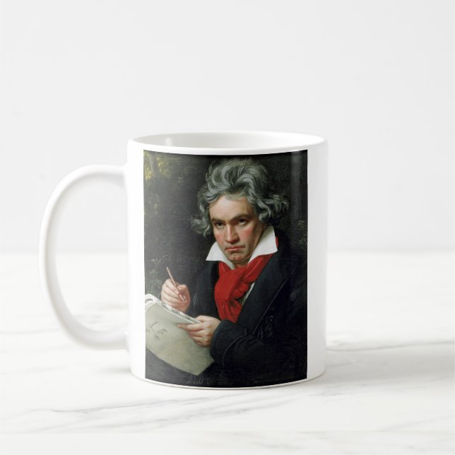 Taza De Café Retrato de Beethoven por Joseph Karl Stieler (Izquierda)