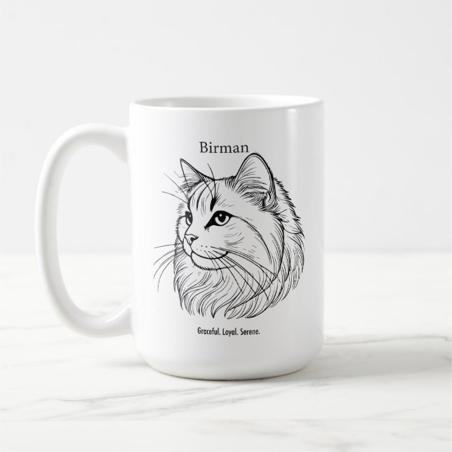 Taza De Café Retrato de Birman Cat (Izquierda)