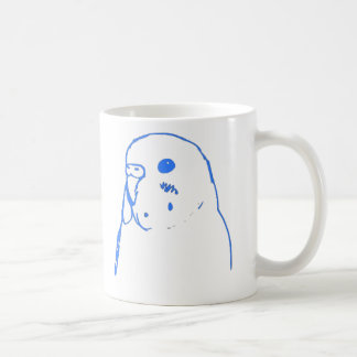 Taza De Café Retrato de Budgie de la aguamarina