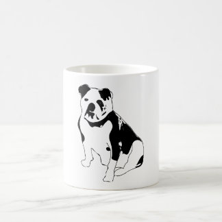 Taza De Café Retrato de Bulldog Sentado Arte en Blanco y Negro