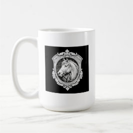 Taza De Café Retrato de caballo en oro vintage arte ornamentado