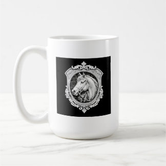 Taza De Café Retrato de caballo en oro vintage arte ornamentado