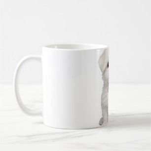 Taza De Café Retrato de cachorro de maltes blanco esponjoso Ama