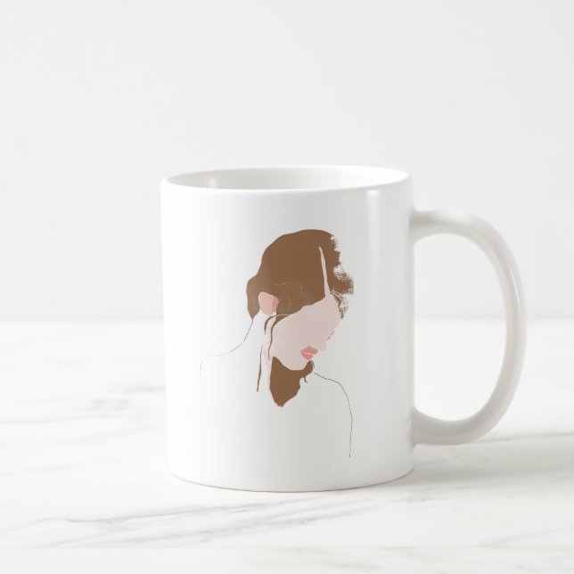 Taza De Café Retrato de contorno moderno (Derecha)