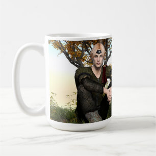 Taza De Café Retrato de fantasía del príncipe del bosque mediev