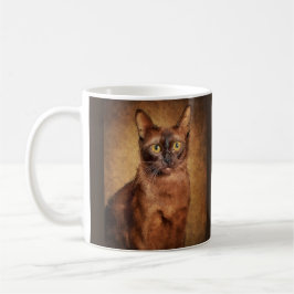 Taza De Café Retrato de gato birmano marrón personalizado