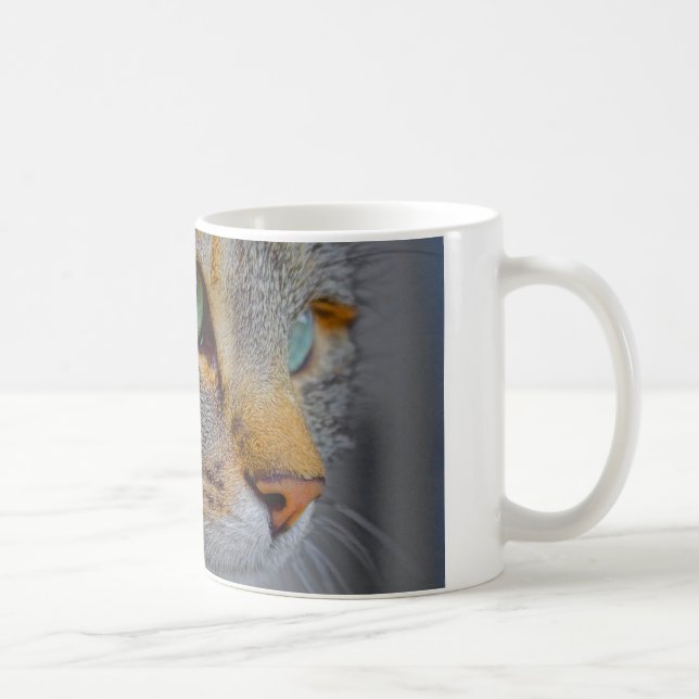 Taza De Café Retrato de gato tigre (Derecha)