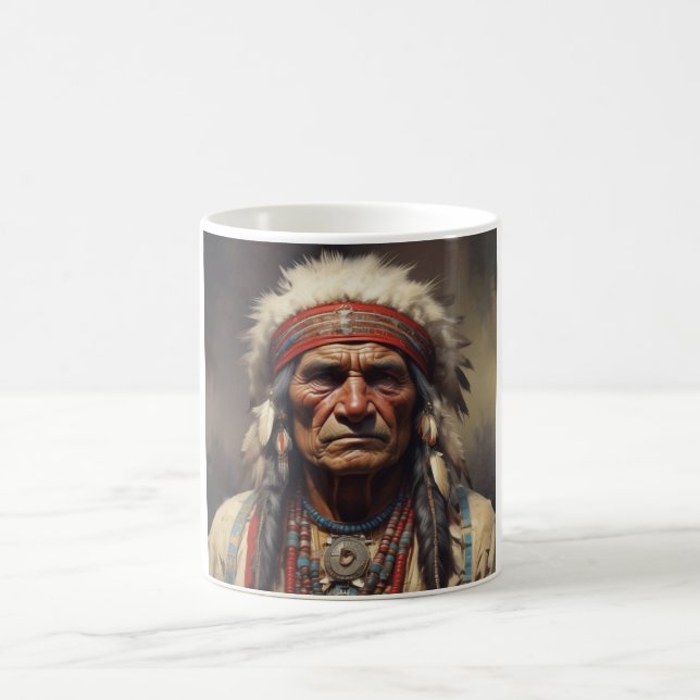 Taza De Café Retrato de Geronimo Jefe de la India (Centro)
