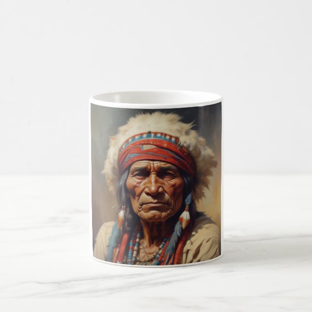 Taza De Café Retrato de Geronimo Jefe de la India (Centro)