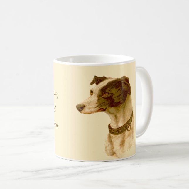 Taza De Café Retrato de Greyhound / Famosa cita más de Santo To (Anverso derecho)