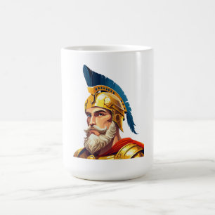 Taza De Café Retrato de guerrero griego antiguo