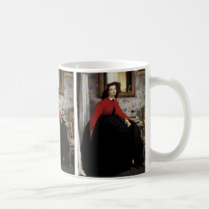 Taza De Café Retrato de Jeune Femme en Veste Rouge