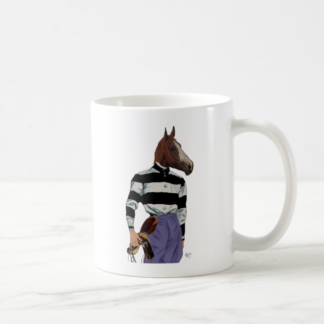 Taza De Café Retrato de jockey sobre Carreras de caballo (Derecha)