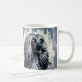 Taza De Café Retrato de Lebrel Afgano Gris