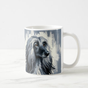 Taza De Café Retrato de Lebrel Afgano Gris