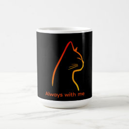 Taza De Café Retrato de mascota en arte de línea minimalista