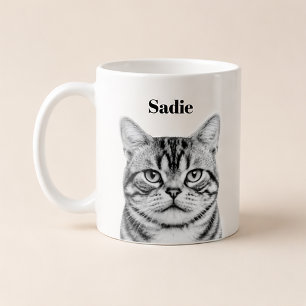 Taza De Café Retrato de Mascota Personalizado   Subir Foto + Te