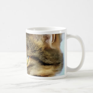 Taza De Café Retrato de Mascota realista de gato de calico amar