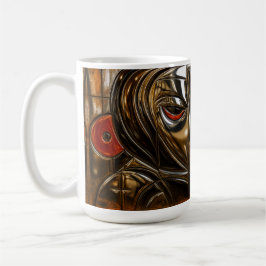 Taza De Café Retrato de metal dorado y oxidado