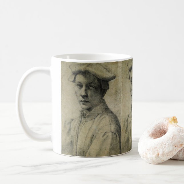 Taza De Café Retrato de Miguel Ángel de Andrea Quaratesi (Con donut)