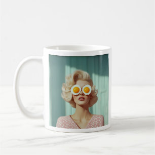 Taza De Café Retrato de moda para el desayuno surrealista