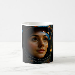 Taza De Café Retrato de mujer astronauta