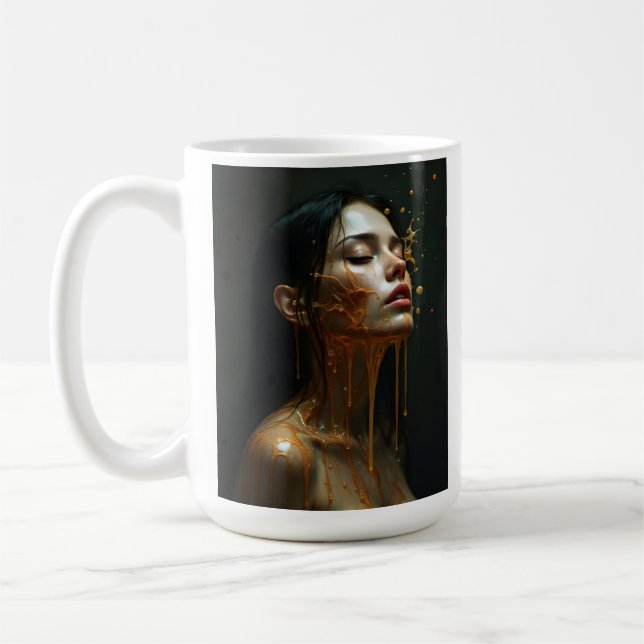 Taza De Café Retrato de mujer de moda Bella Artes (Izquierda)