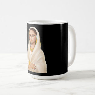 Taza De Café Retrato de mujer elegante   Ilustración de arte cu
