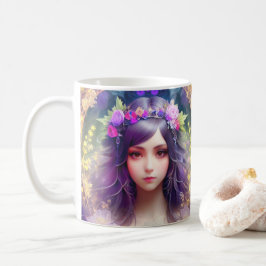 Taza De Café Retrato de mujer hermosa al estilo mucha vintage