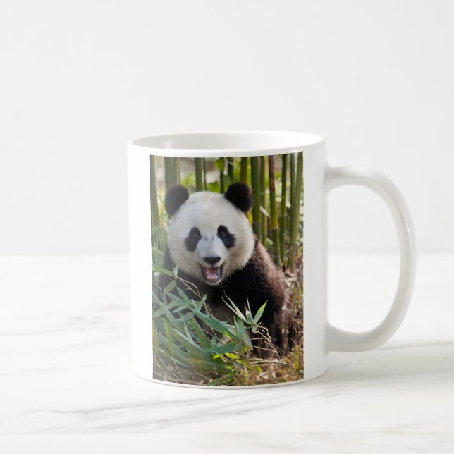 Taza De Café Retrato de Panda Sonriente (Derecha)