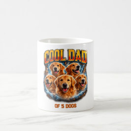 Taza De Café Retrato de Papá Perro Personalizado Número Diseño 