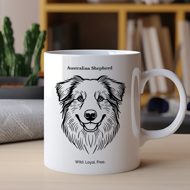 Taza De Café Retrato de Pastor Australiano (Subido por el creador)