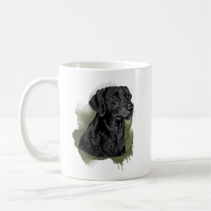 Taza De Café Retrato de perro al acuarela de Labrador Retriever