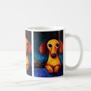 Taza De Café Retrato de perro Café de arte Mug