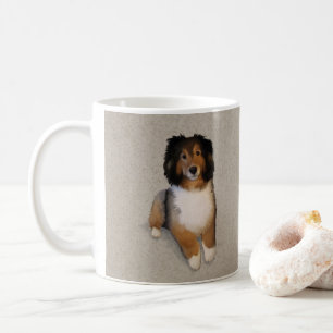 Taza De Café Retrato de perro con mezcla de conchas