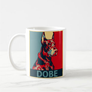 Taza De Café Retrato de perro estético Doberman estilo Dobe Hop