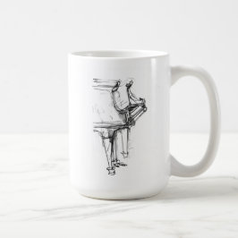 Taza De Café Retrato de piano abstracto
