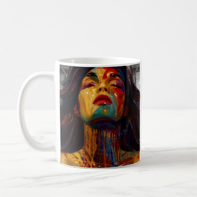 Taza De Café Retrato de potencia abstracta (Izquierda)
