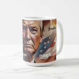 Taza De Café Retrato de presidente de Donald Trump