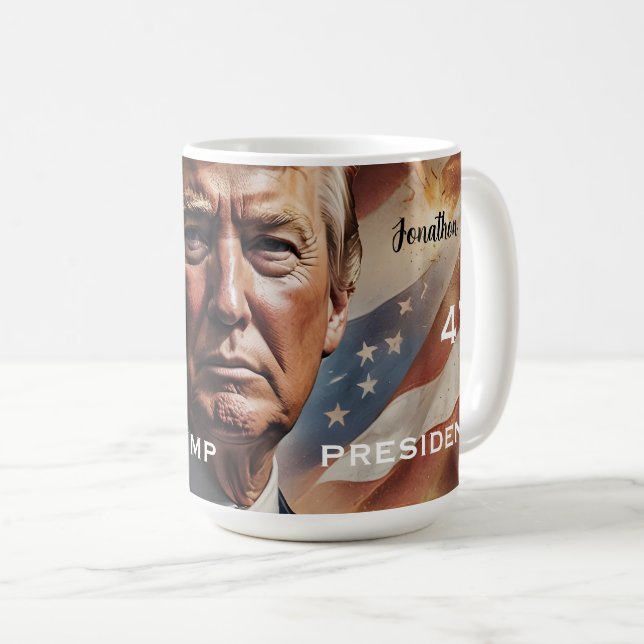 Taza De Café Retrato de presidente de Donald Trump (Anverso derecho)