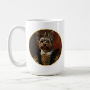 Taza De Café Retrato de Reina Renacentista Yorkshire Terrier