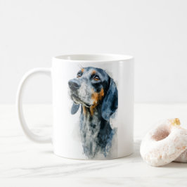 Taza De Café retrato de sabueso coon de garrapata azul