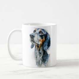 Taza De Café retrato de sabueso coon de garrapata azul