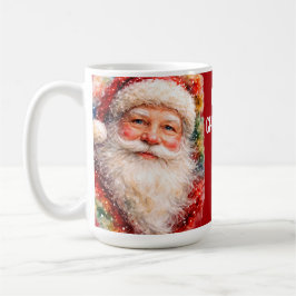 Taza De Café Retrato de Santa Claus en una alegre Navidad