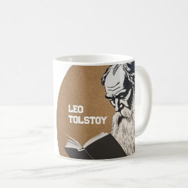 Taza De Café Retrato de Tolstoy de Leo - Ilustracion de oro