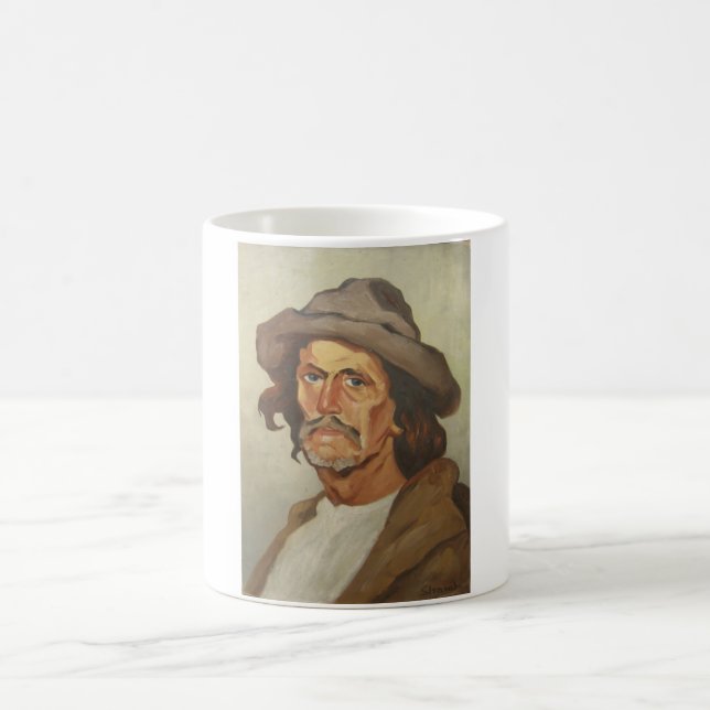 Taza De Café Retrato de un campesino (por Ipolit Strâmbu) (Centro)